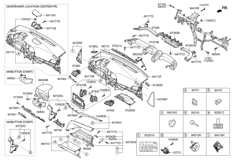 2016 Hyundai Elantra Crash Pad Diagram
