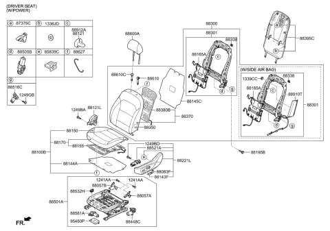 2016 Hyundai Elantra Front Left-Hand Seat Back Covering Assembly Diagram for 88360-F2030-XGH