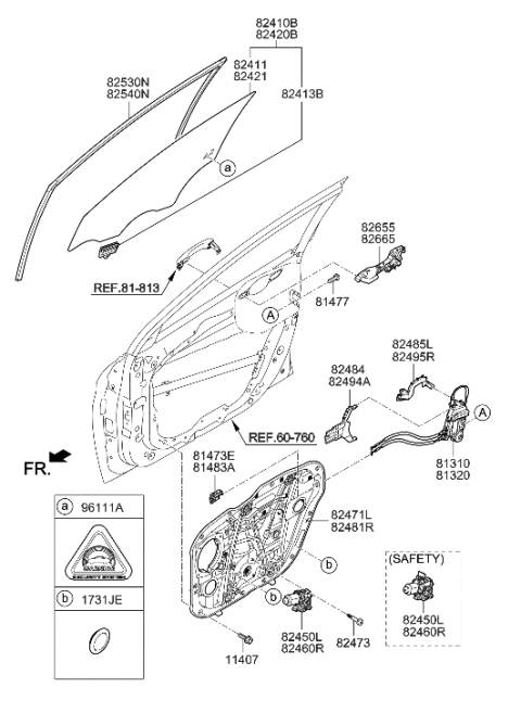 2017 Hyundai Elantra Glass Assembly-Front Door,LH Diagram for 82410-F2060