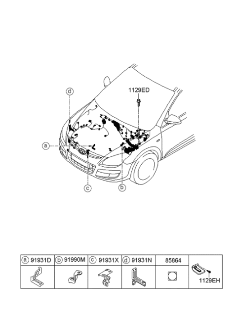 2008 Hyundai Elantra Touring Bracket-Manual Transmission Diagram for 91931-1H010