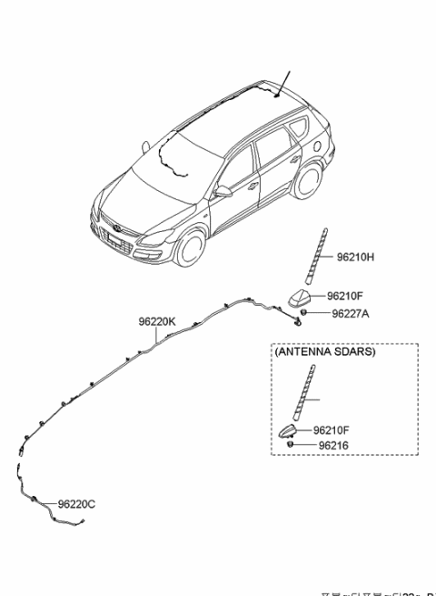 2009 Hyundai Elantra Touring Cable-Radio Feeder Diagram for 96220-2L500