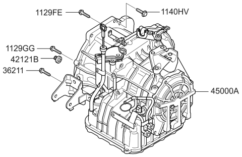 2009 Hyundai Elantra Touring Reman Automatic Transmission Assembly Diagram for 00268-23435