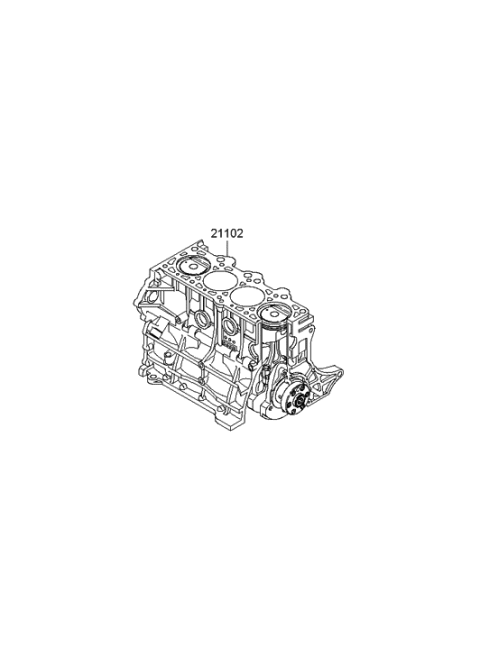 2012 Hyundai Elantra Touring Reman Short Engine Diagram for 200D2-23U00-HRM