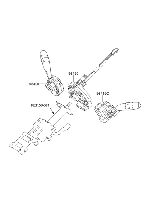 2011 Hyundai Elantra Touring Switch Assembly-Wiper & Washer Diagram for 93420-2L231