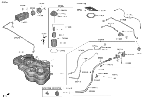 2022 Hyundai Tucson Tank Assembly-Fuel Diagram for 31150-P0500