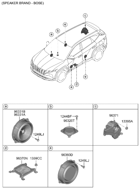 2022 Hyundai Tucson Speaker Assy-Sub Woofer Diagram for 96380-N9300