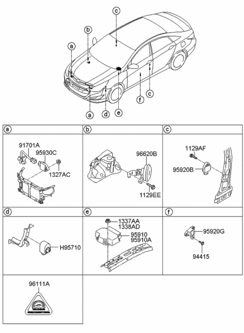 2012 Hyundai Sonata Hybrid Relay & Module Diagram 1