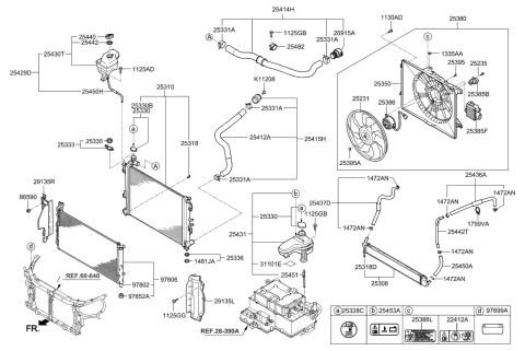 2012 Hyundai Sonata Hybrid Blower Assembly Diagram for 25380-4R280