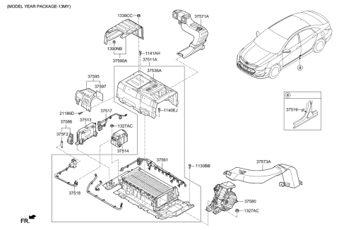 2012 Hyundai Sonata Hybrid Panel Assembly-High Voltage Cover Diagram for 37590-4R100