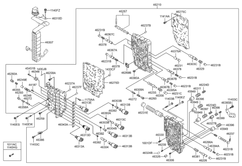 2012 Hyundai Sonata Hybrid Plate Assembly-Separating,Inside Diagram for 46286-3D000