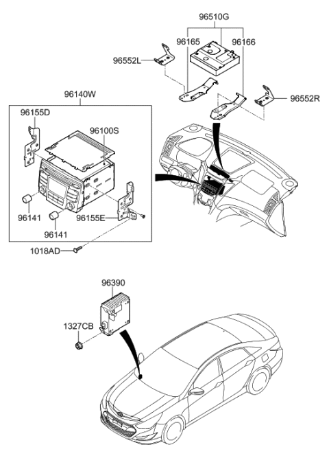 2014 Hyundai Sonata Hybrid Control Unit Assembly-V.E.S.S Diagram for 96390-4R000