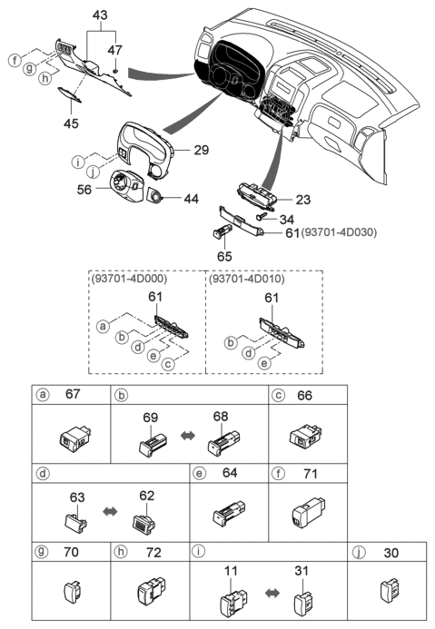 2006 Hyundai Entourage Switch Assembly-Adjustable Pedal Diagram for 93330-4D000-VA
