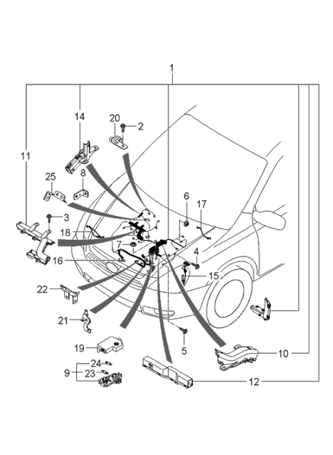 2006 Hyundai Entourage Bracket-Wiring Mounting Diagram for 91993-4D031
