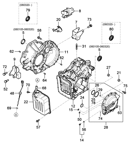 2006 Hyundai Entourage Transaxle Case-Auto Diagram 1