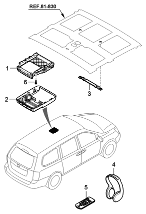 2006 Hyundai Entourage Rear Monitor Assembly-Dvd Diagram for 96563-4J100-TW