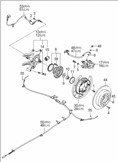 2006 Hyundai Entourage Cable Assembly-Parking Brake,RH Diagram for 59770-4D000