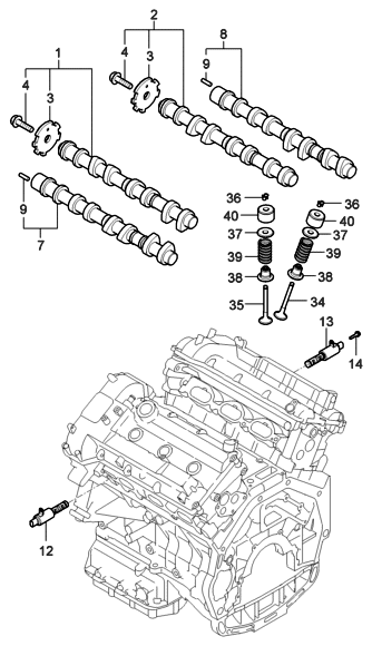 2006 Hyundai Entourage Bolt-Washer Assembly Diagram for 24433-3C100