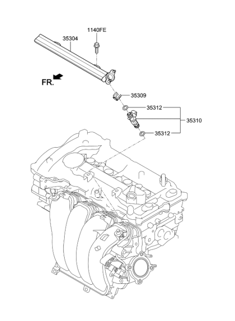 2021 Hyundai Kona Throttle Body & Injector Diagram 2