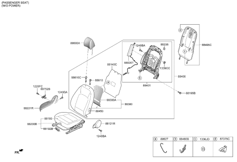 2020 Hyundai Kona Front Seat Diagram 1