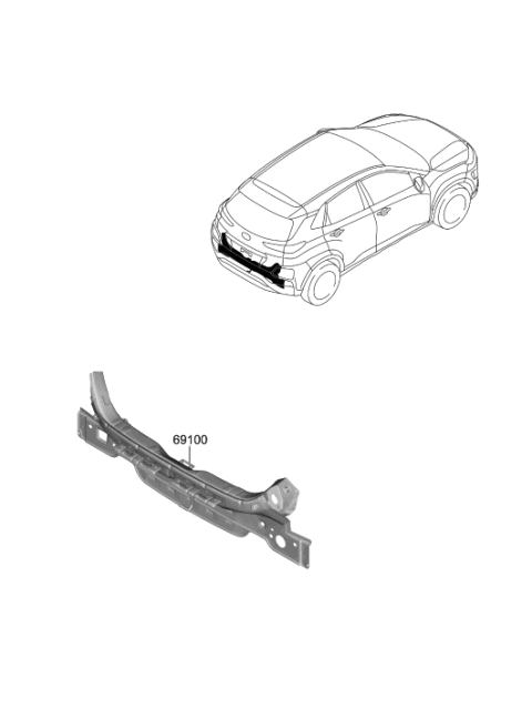 2018 Hyundai Kona Back Panel & Trunk Lid Diagram