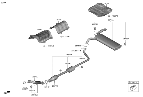 2021 Hyundai Kona Muffler & Exhaust Pipe Diagram 2
