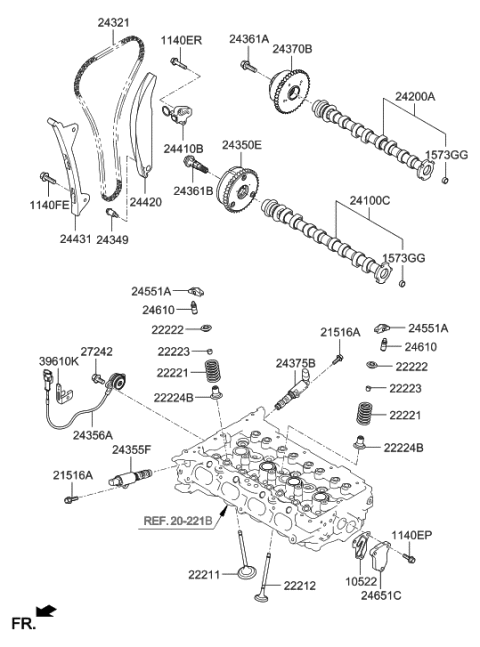 2019 Hyundai Kona Tappet Diagram for 22226-2B337