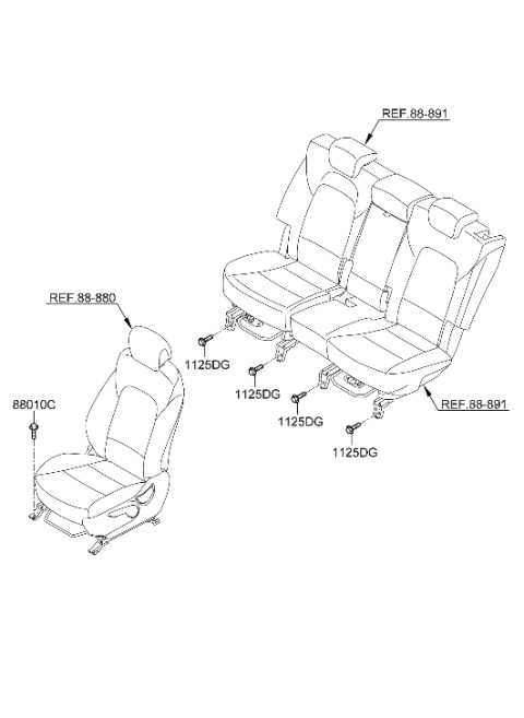 2023 Hyundai Santa Fe Hybrid Hardware-Seat Diagram