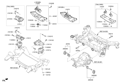 2019 Hyundai Genesis G80 Engine & Transaxle Mounting Diagram 5