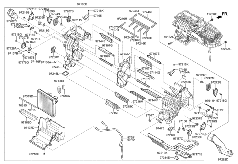 2020 Hyundai Genesis G80 Door Assembly-Console Temperature Diagram for 97216-B1500