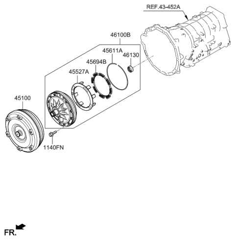 2020 Hyundai Genesis G80 Converter Assembly-Torque Diagram for 45100-4J300