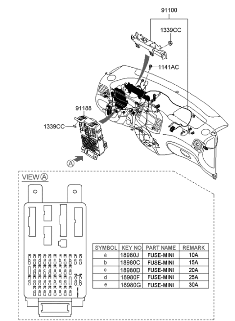 2007 Hyundai Accent Wiring Assembly-Main Diagram for 91110-1E419