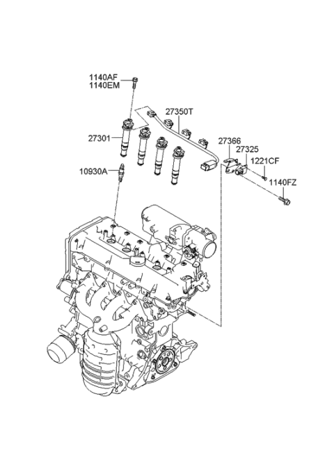 2006 Hyundai Accent Extension Wire-Ignition Coil Diagram for 27350-26620