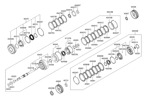 2009 Hyundai Accent Bearing-Automatic Transmission End Clutch Diagram for 45525-22810