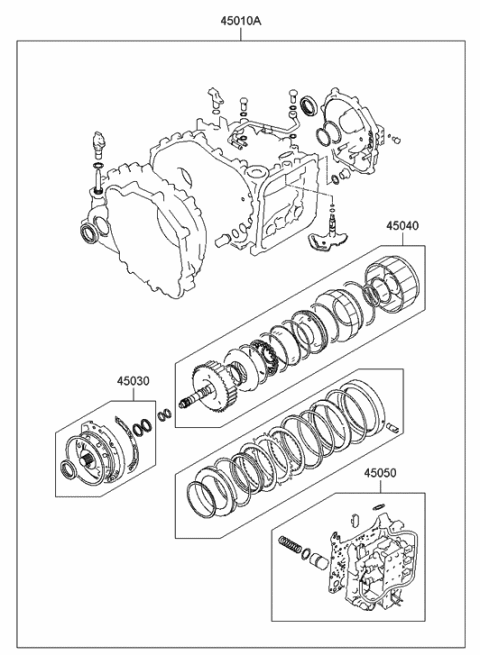 2007 Hyundai Accent Seal Kit-Automatic Transaxle Front & Rear Clutch Diagram for 45040-22A10
