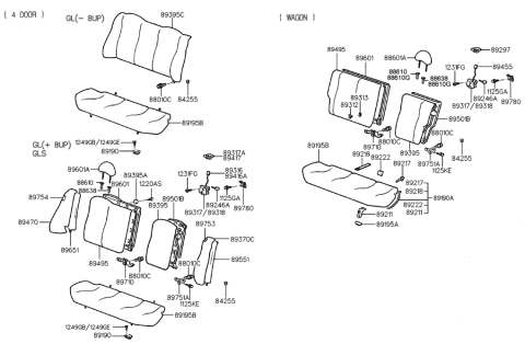 1995 Hyundai Elantra Headrest Assembly-Seat Diagram for 88600-29101-LQN