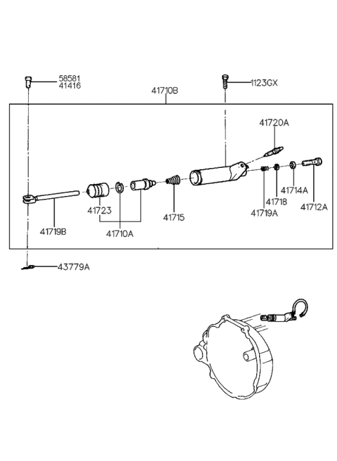 1996 Hyundai Elantra Cylinder Assembly-Clutch Release Diagram for 41710-28000