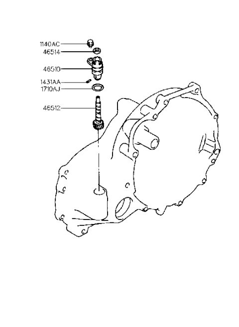 1998 Hyundai Elantra Speedometer Driven Gear (MTA) Diagram