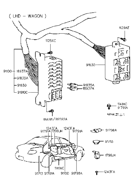 1995 Hyundai Elantra Main Wiring Diagram 2