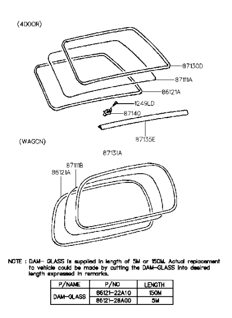 1998 Hyundai Elantra Glass-TAILGATE Diagram for 87111-29660