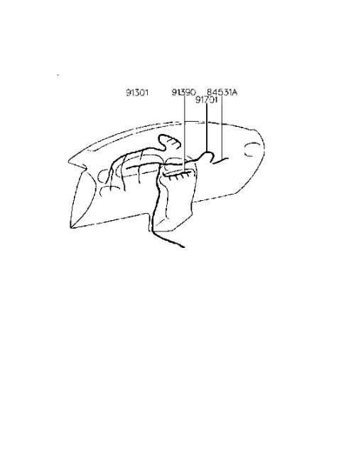 1998 Hyundai Elantra Wiring Assembly-Switch Extension Diagram for 91390-29590