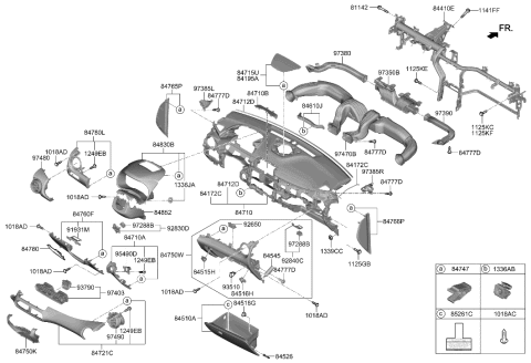 2022 Hyundai Kona N Crash Pad Diagram