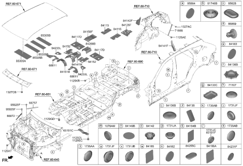 2023 Hyundai Genesis GV80 Pad-Antinoise Diagram for 84182-1S000