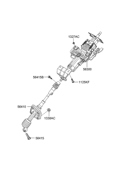 2012 Hyundai Santa Fe Column & Shaft Assembly-Steering Diagram for 56310-0W100
