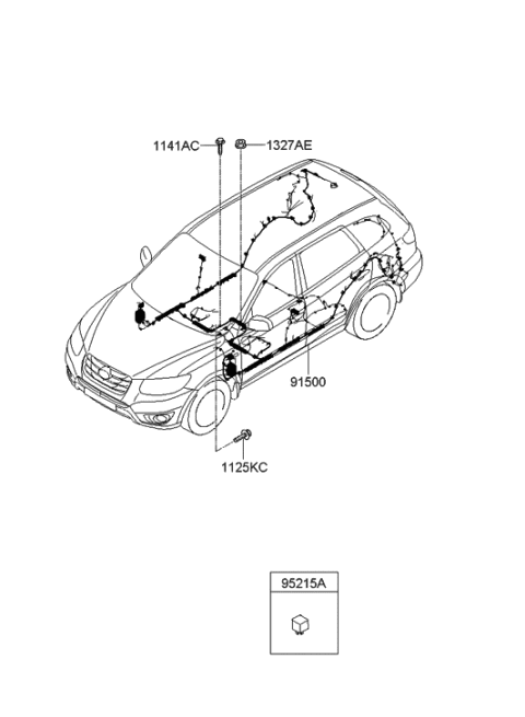 2011 Hyundai Santa Fe Wiring Assembly-Floor Diagram for 91551-0W410