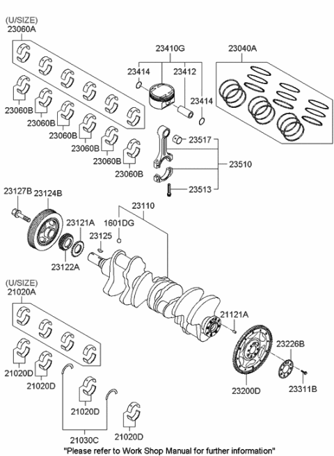 2011 Hyundai Santa Fe Crankshaft & Piston Diagram 2