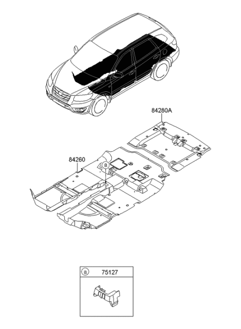 2012 Hyundai Santa Fe Floor Covering Diagram