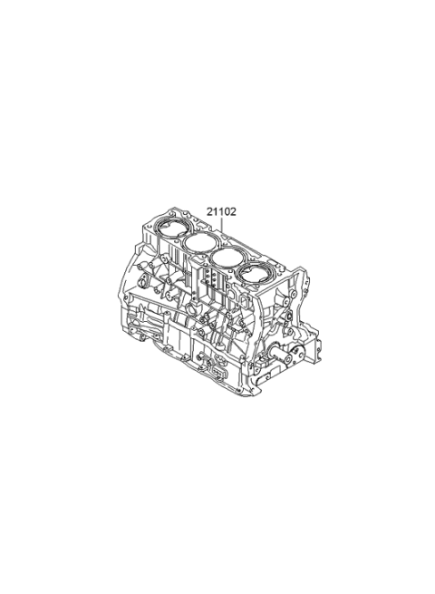 2012 Hyundai Santa Fe Engine Assembly-Short Diagram for 286Y2-3CS00