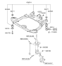 Diagram for 2010 Hyundai Sonata Front Cross-Member - 62405-3Q000