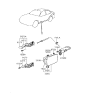 Diagram for 1994 Hyundai Accent Fuel Door Release Cable - 81590-22000