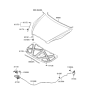 Diagram for Hyundai Hood Cable - 81190-1E000